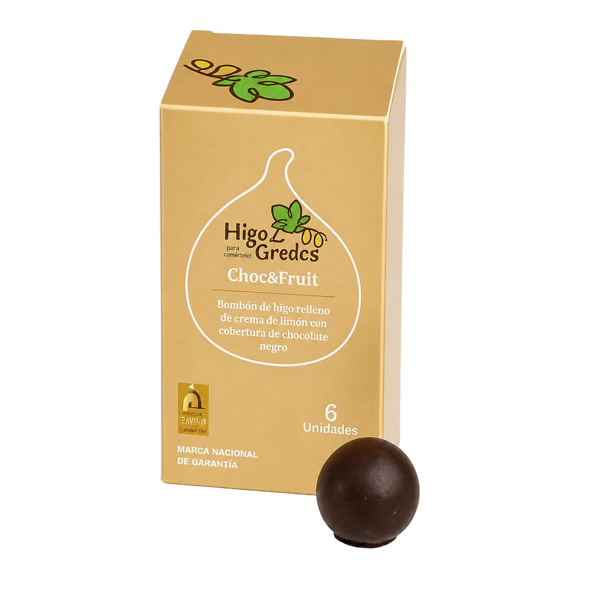 caja de bombón de Higo con limón y chocolate negro