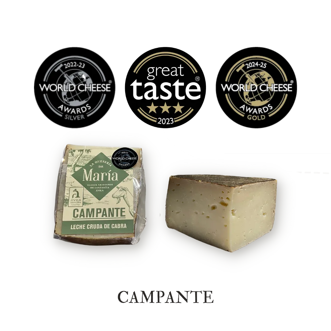 Queso Campante cuña pequeña – Quesería de María de cabra, queso artesano disponible en El Abuelo Pipo, tienda gourmet en Gredos