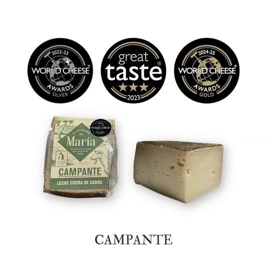 Queso Campante cuña pequeña – Quesería de María de cabra, queso artesano disponible en El Abuelo Pipo, tienda gourmet en Gredos