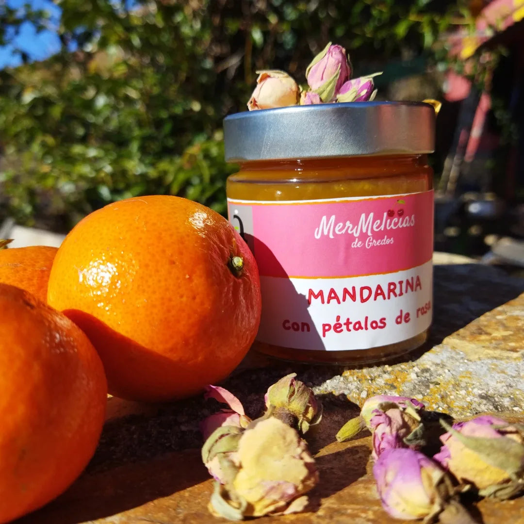 Mermelada de Mandarina con Pétalos de Rosa | Mermelicias de Gredos 230 g