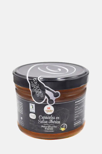 Caracoles de Gredos en salsa ibérica, conserva gourmet con embutidos ibéricos 475g
