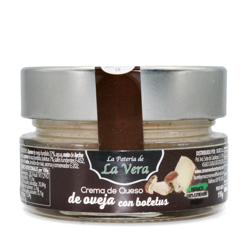 Crema de Queso de Oveja con Boletus La Patería de la Vera 110 g, alimento gourmet para untar. El Abuelo Pipo Gredos
