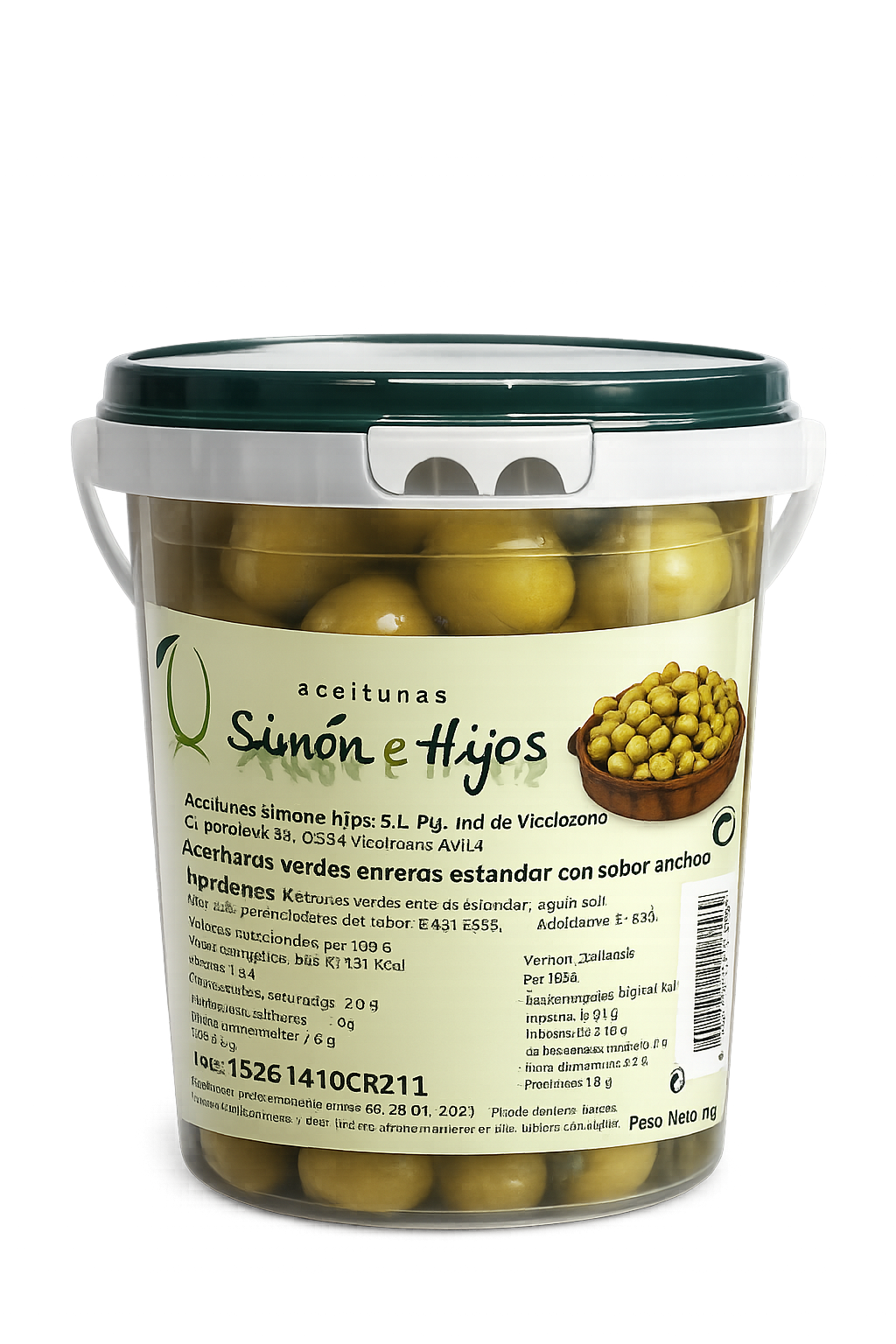 Aceitunas Verdes Enteras Sabor Anchoa Simón e Hijos 1 kg