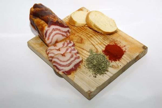 Panceta ibérica adobada redonda Embutidos Gómez