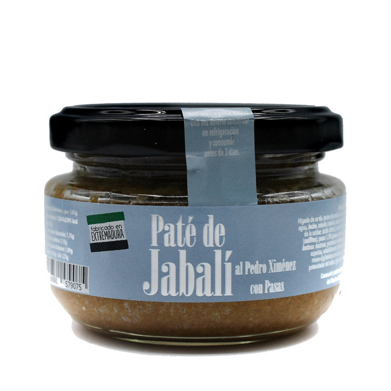 Paté de Jabalí con Pasas La Patería de la Vera 110 g, alimento gourmet para untar 