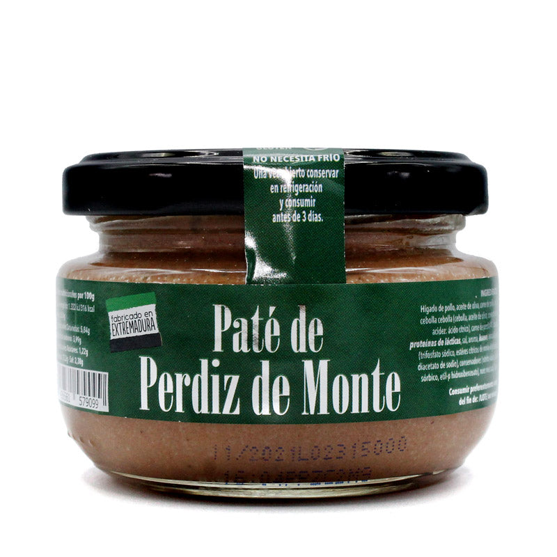 Paté de Perdiz de Monte La Patería de la Vera 110 g, alimento gourmet para untar en El Abuelo Pipo Gredos.