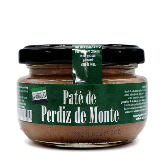 Paté de Perdiz de Monte La Patería de la Vera 110 g, alimento gourmet para untar en El Abuelo Pipo Gredos.
